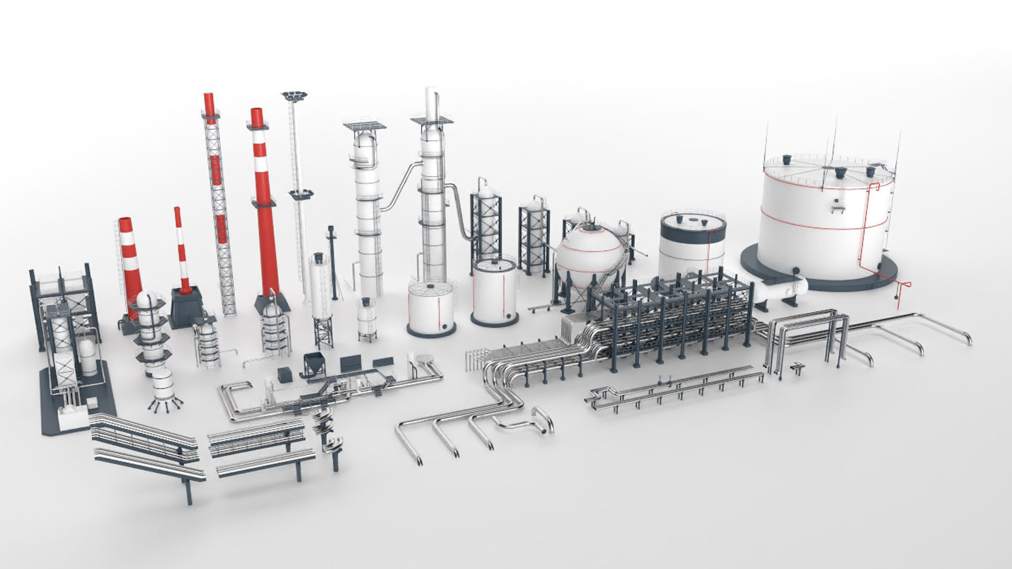 3D models of a production facility