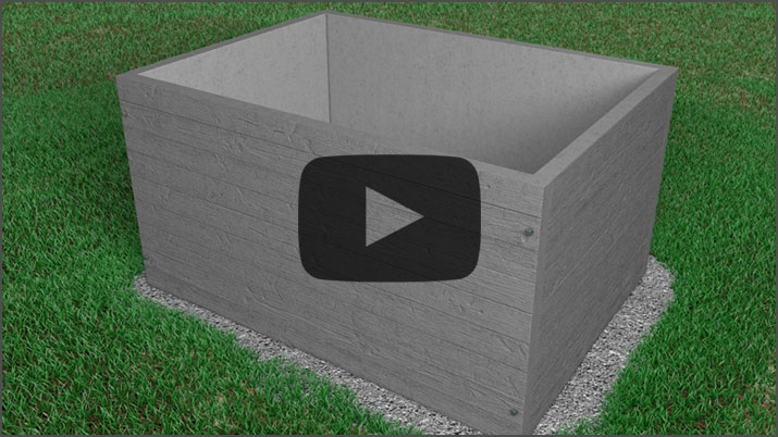 3D assembly instructions of a concrete raised bed