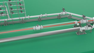 Visualization 3D explanatory video gas meter - Simulation gas flow test section