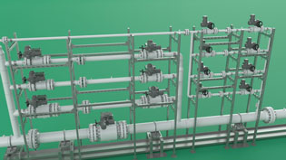 Visualization 3D explanatory video gas meter - Gas meters and shut-off valves